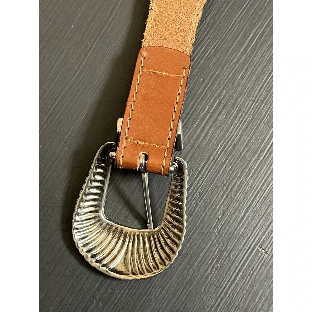 Vintage Levi's belt Women Western Boho Brown Leather Southwestern Silver‎ Concho